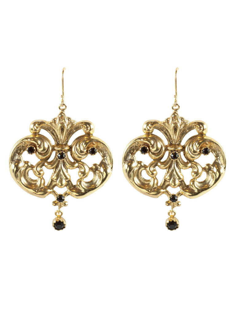 Royal Queen Earrings (Gold/Jet) « Izabella's Villa
