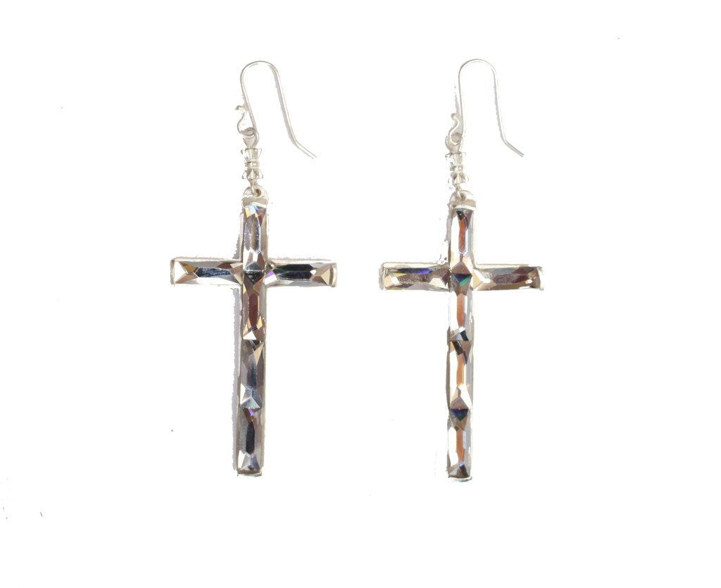 Resurrection Crystal Cross Earrings (Silver) « Izabella's Villa